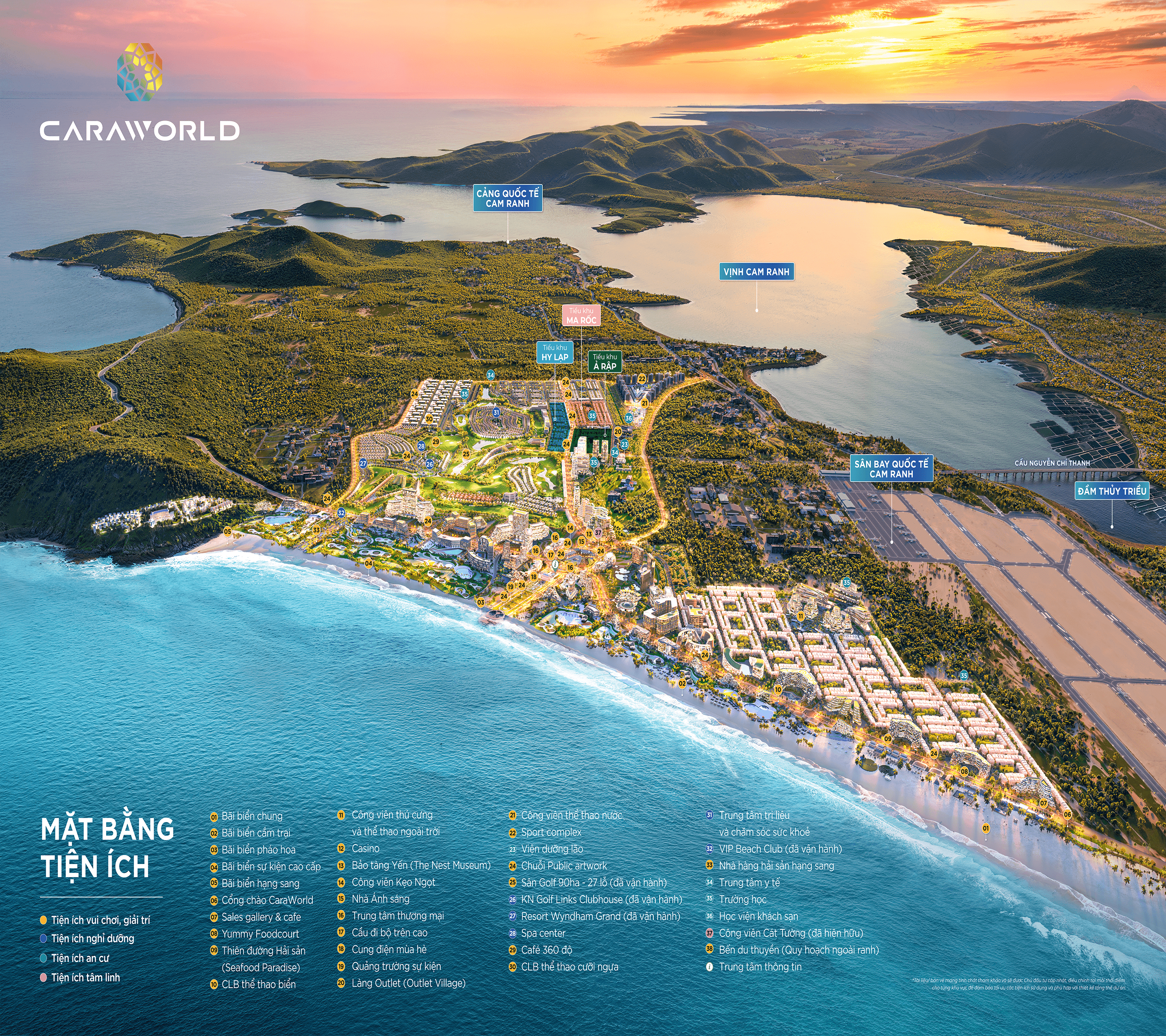 MẶT BẰNG TIỆN ÍCH KHU ĐÔ THỊ CARAWORLD