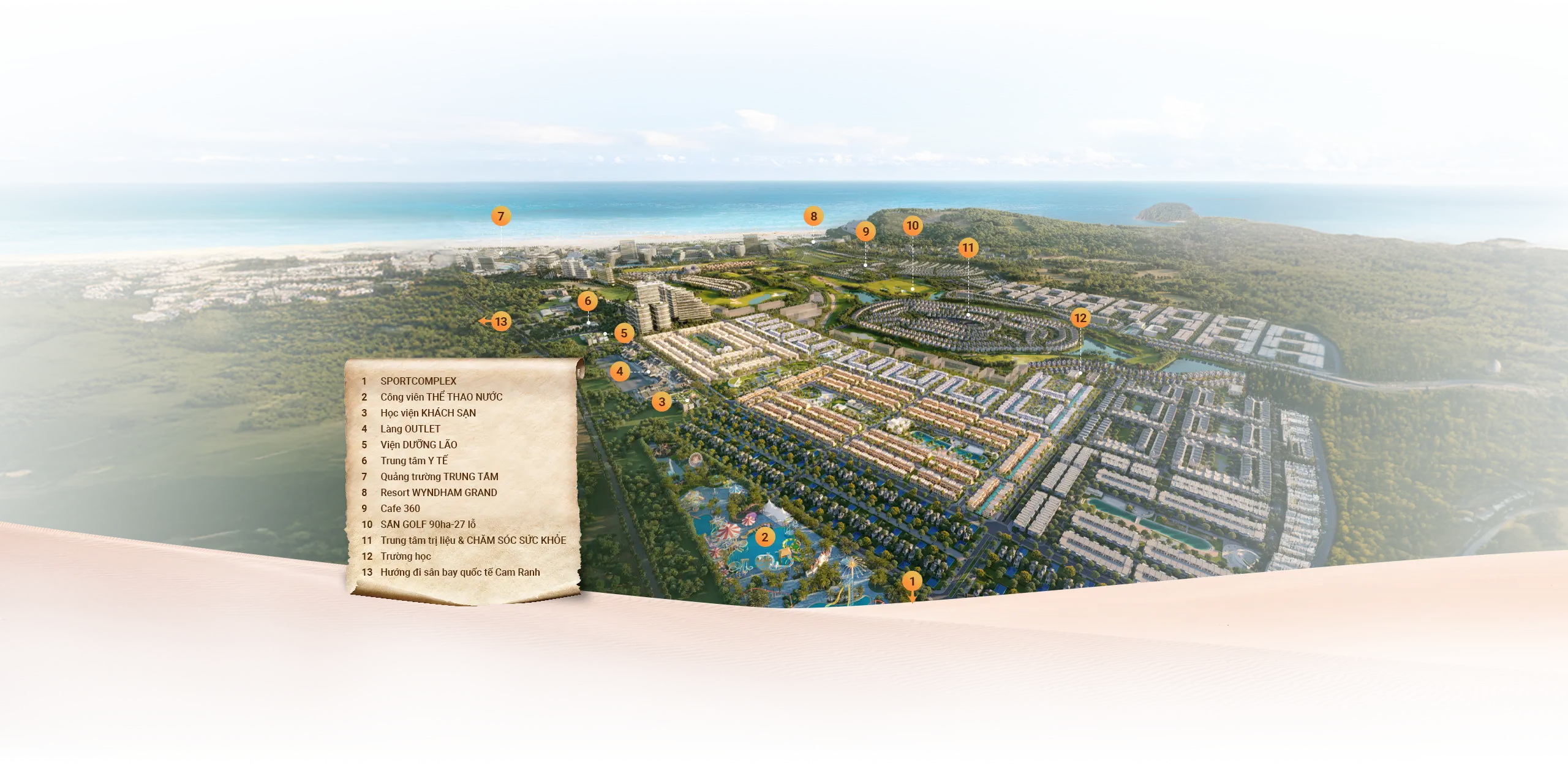 mặt bằng tiện ích khu sông town